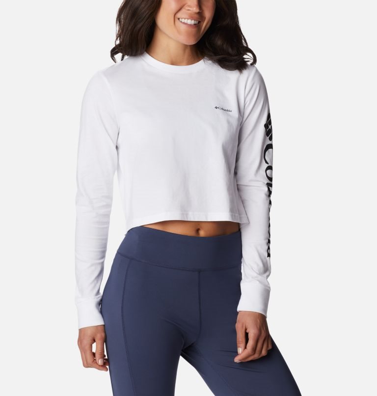 Hanorace Columbia North Cascades Long Sleeve Cropped Dama Albi | YAMQZ09S1