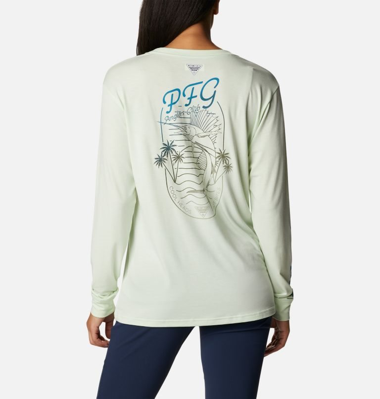 Hanorace Columbia PFG Slack Apa Graphic Long Sleeve Dama Verde Menta | SZA071ZM9