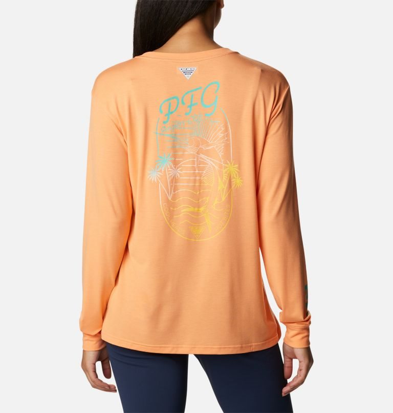 Hanorace Columbia PFG Slack Apa Graphic Long Sleeve Dama Portocalii | UJ0QZSM97