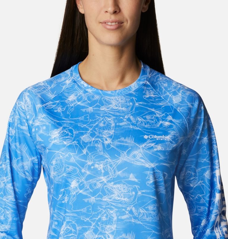 Hanorace Columbia PFG Super Tidal Tee Long Sleeve Dama Albastri | RB91ZQ08A