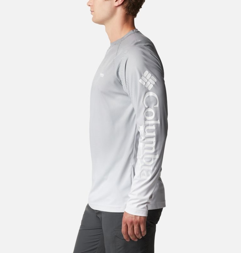 Hanorace Columbia PFG Terminal Deflector Printed Long Sleeve Barbati Gri Deschis | XQ01AQ8S7