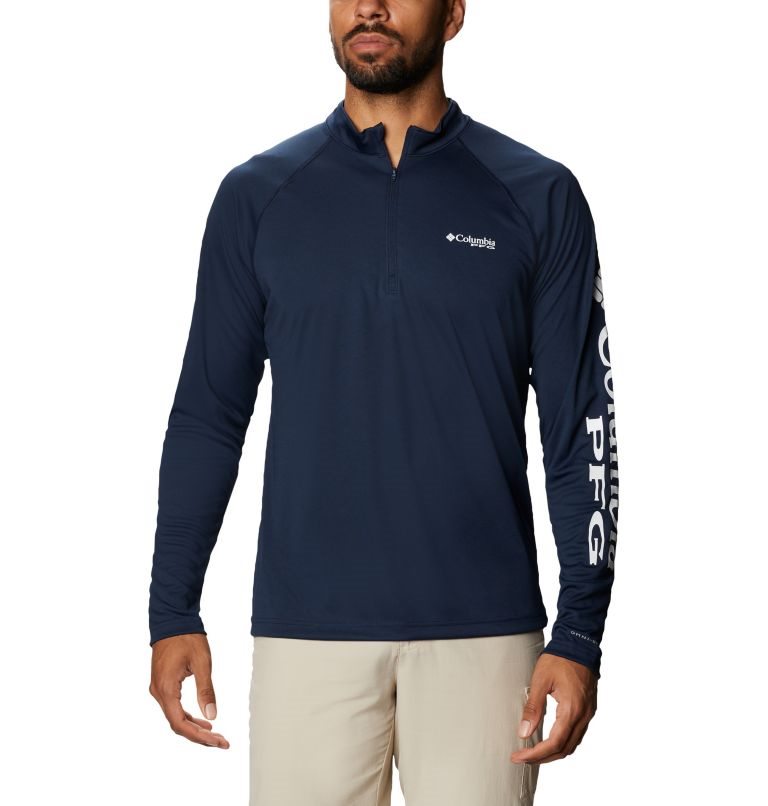 Hanorace Columbia PFG Terminal Tackle 1/4 Zip Barbati Bleumarin | CKZ9AS078