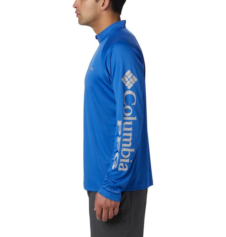 Hanorace Columbia PFG Terminal Tackle 1/4 Zip Barbati Albastri | KQM10AZ78