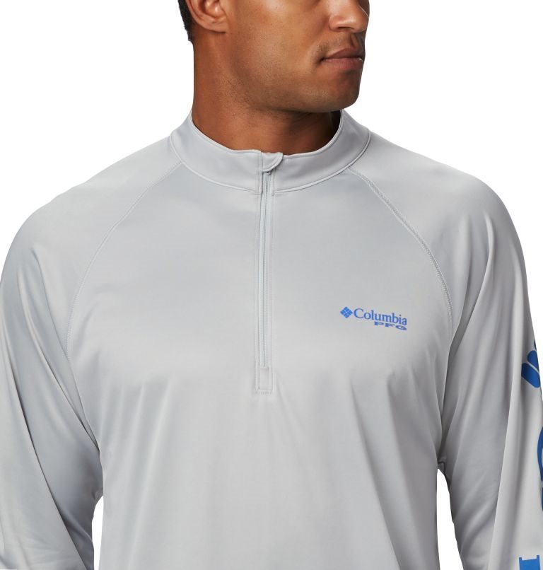 Hanorace Columbia PFG Terminal Tackle 1/4 Zip Barbati Gri Deschis | TISAZQ071