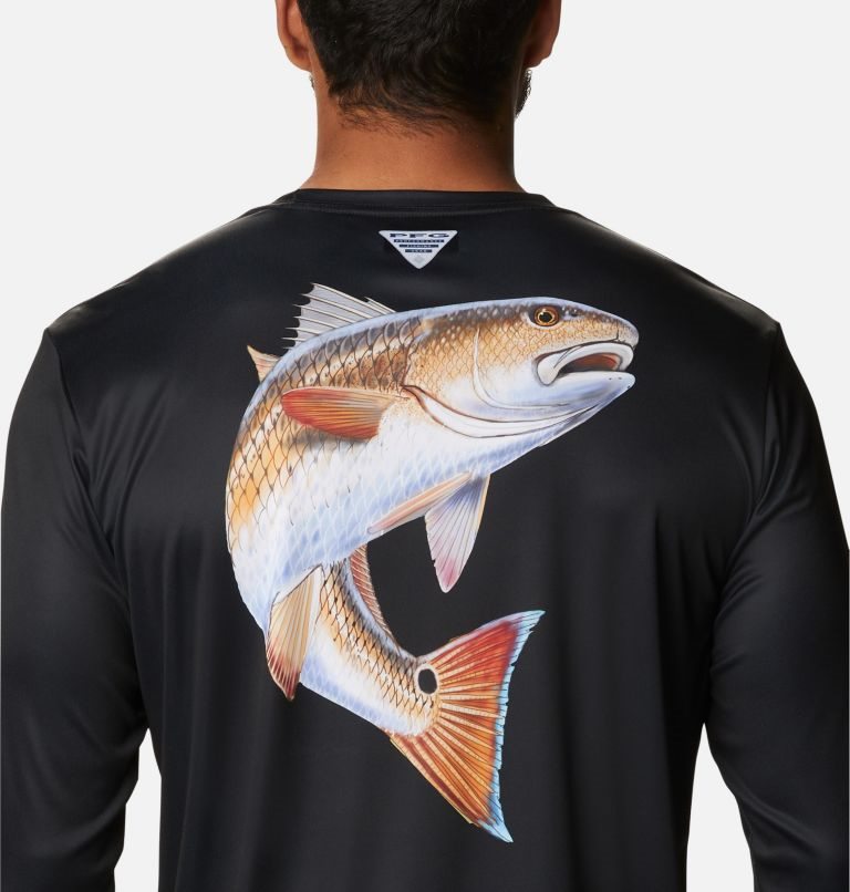 Hanorace Columbia PFG Terminal Tackle Carey Chen Long Sleeve Barbati Negrii | TWS9M7Z80