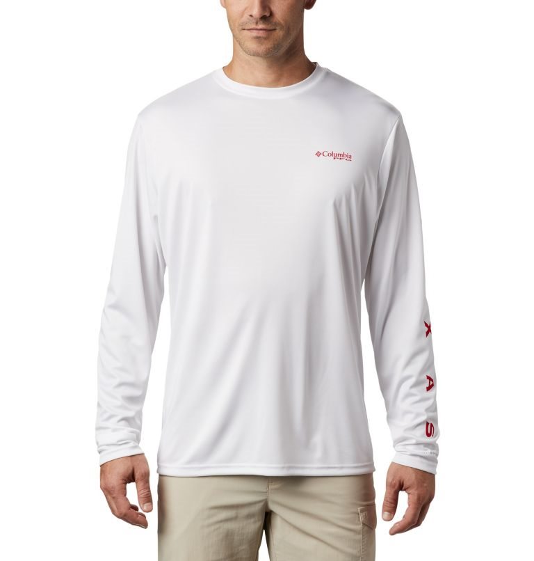 Hanorace Columbia PFG Terminal Tackle Destination Long Sleeve Barbati Albi | OR0QM89SA