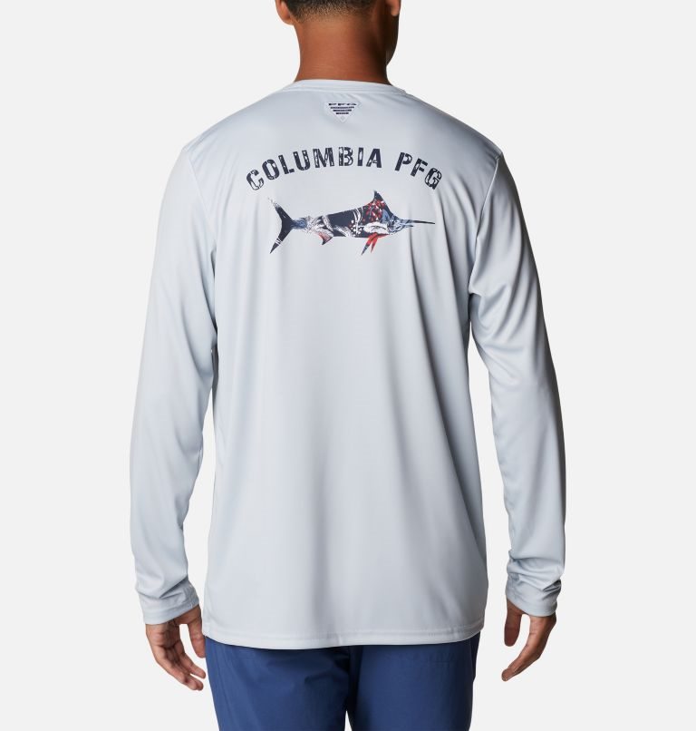 Hanorace Columbia PFG Terminal Tackle Fish Fill Long Sleeve Barbati Gri Deschis | YNS017MQ9