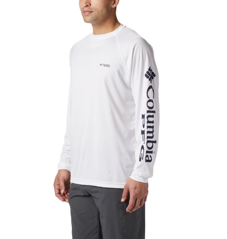 Hanorace Columbia PFG Terminal Tackle Long Sleeve Barbati Albi | ESS189A07