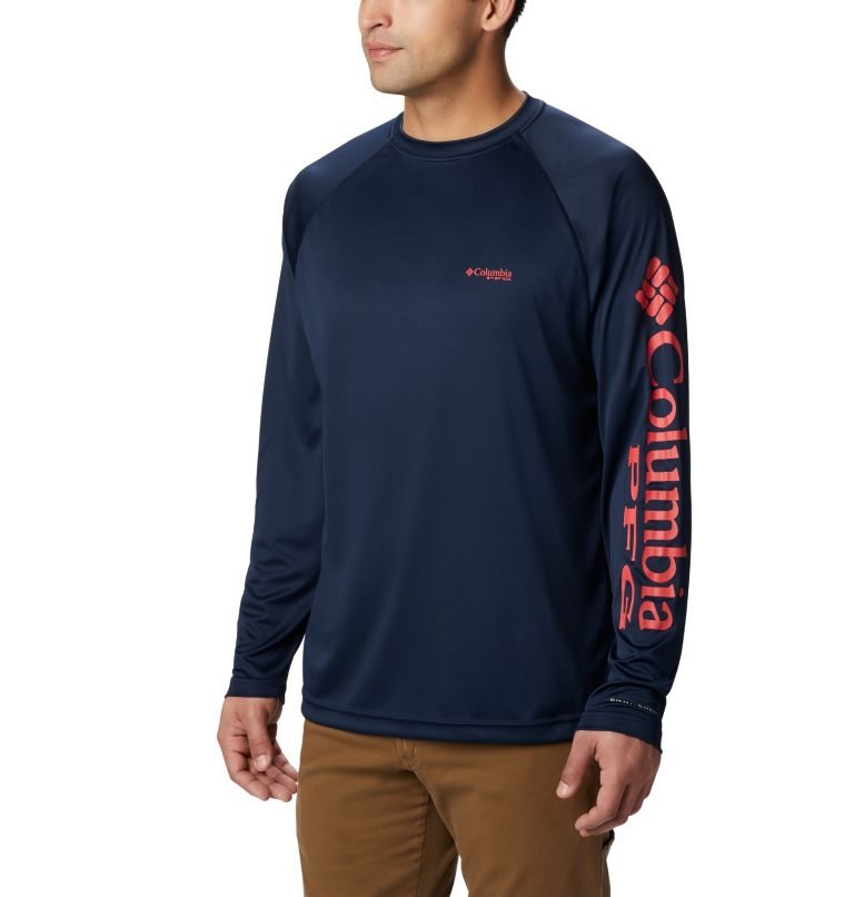 Hanorace Columbia PFG Terminal Tackle Long Sleeve Barbati Bleumarin | FO1AZQ9M8