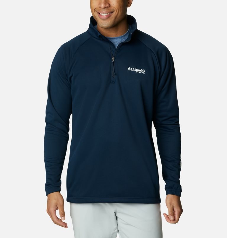 Hanorace Columbia PFG Terminal Tackle Quarter Zip Barbati Bleumarin | FOSQ70Z89