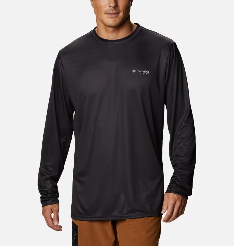 Hanorace Columbia PFG Terminal Tackle State Triangle Long Sleeve Barbati Negrii | DLZ1MA9SQ