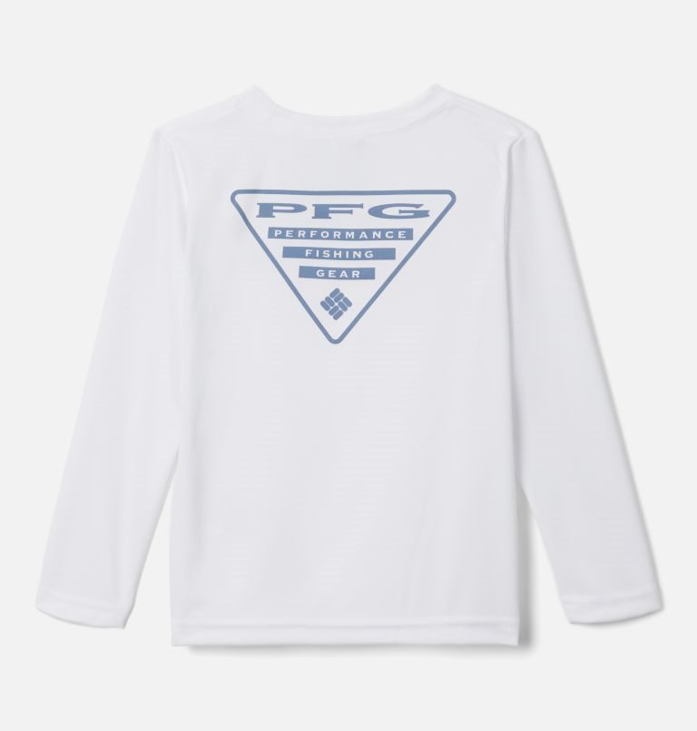 Hanorace Columbia PFG Terminal Tackle Triangle Logo Long Sleeve Copii Albi | BCZ7QS0A8