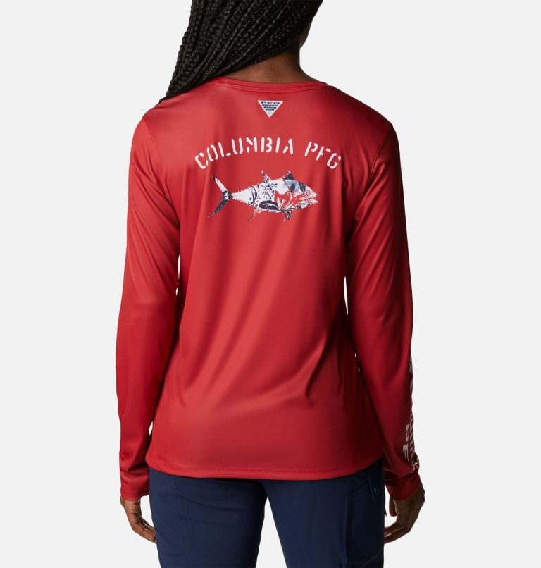 Hanorace Columbia PFG Tidal Tee Fill-O-Print Fish Long Sleeve Dama Rosii | XLAM7ZS9Q