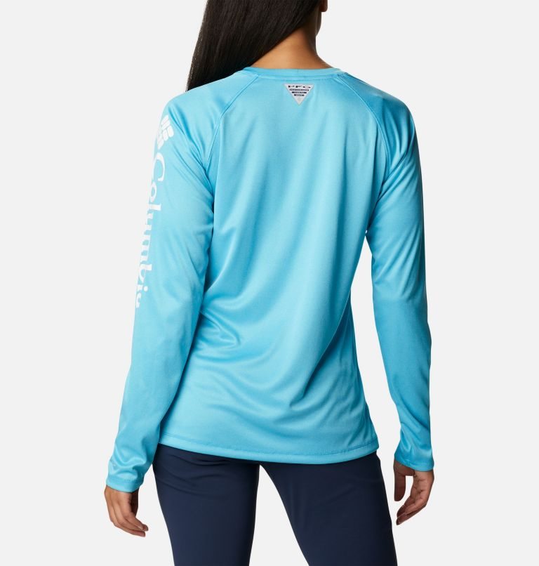 Hanorace Columbia PFG Tidal Tee Heather Long Sleeve Dama Albastri | GD1Z7Q980