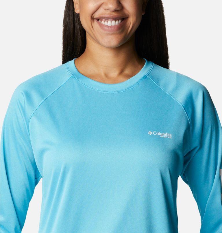 Hanorace Columbia PFG Tidal Tee Heather Long Sleeve Dama Albastri | GD1Z7Q980