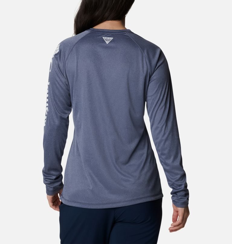 Hanorace Columbia PFG Tidal Tee Heather Long Sleeve Dama Bleumarin | GZ0Z71AS8