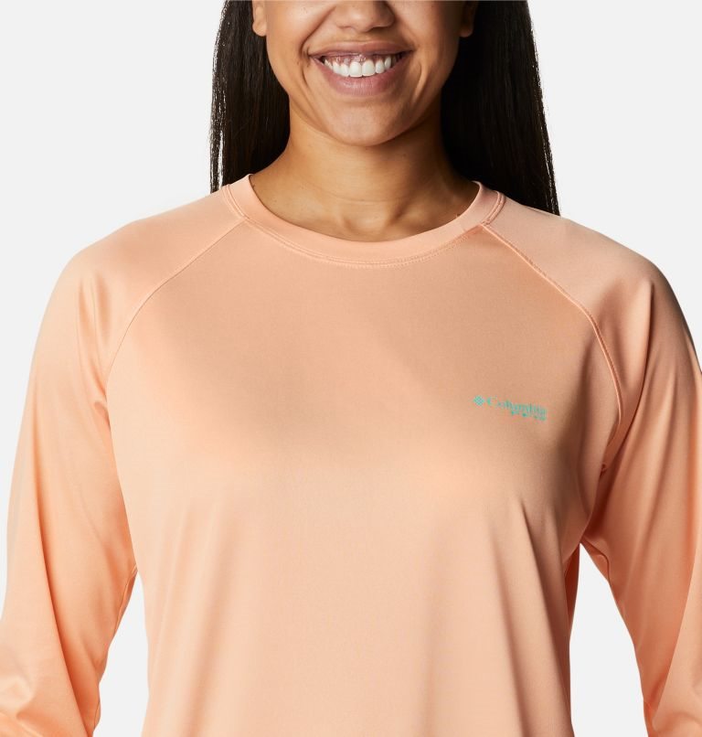 Hanorace Columbia PFG Tidal Tee Heather Long Sleeve Dama Corai | QU1M8AQZ7