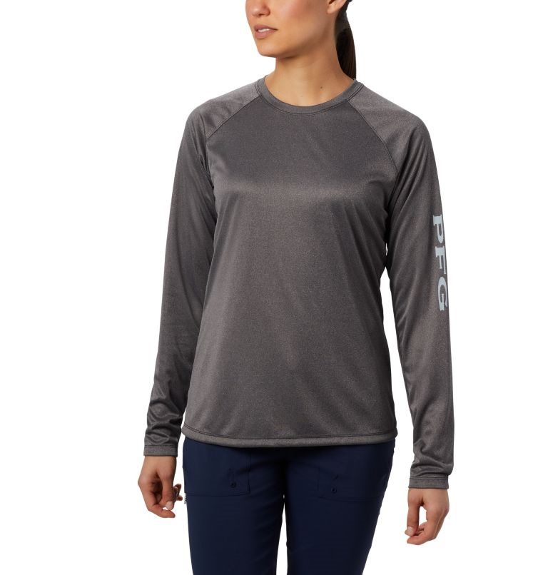 Hanorace Columbia PFG Tidal Tee Heather Long Sleeve Dama Gri Inchis | TAZ0QMS78