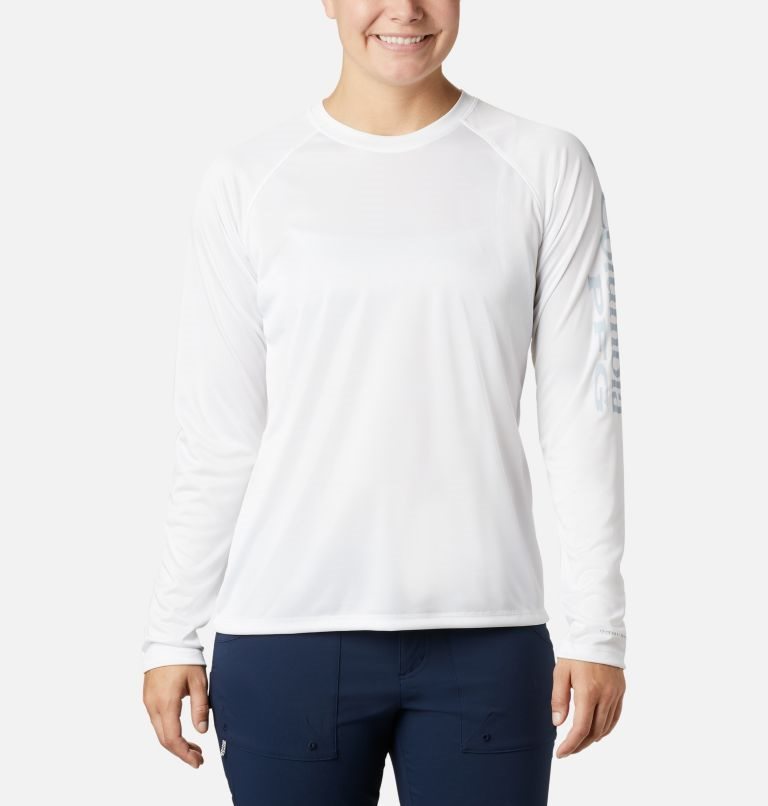 Hanorace Columbia PFG Tidal Tee II Long Sleeve Dama Albi | BF10AM7QS