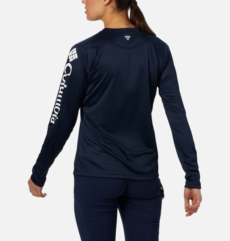 Hanorace Columbia PFG Tidal Tee II Long Sleeve Dama Bleumarin | UE89AZ1MQ