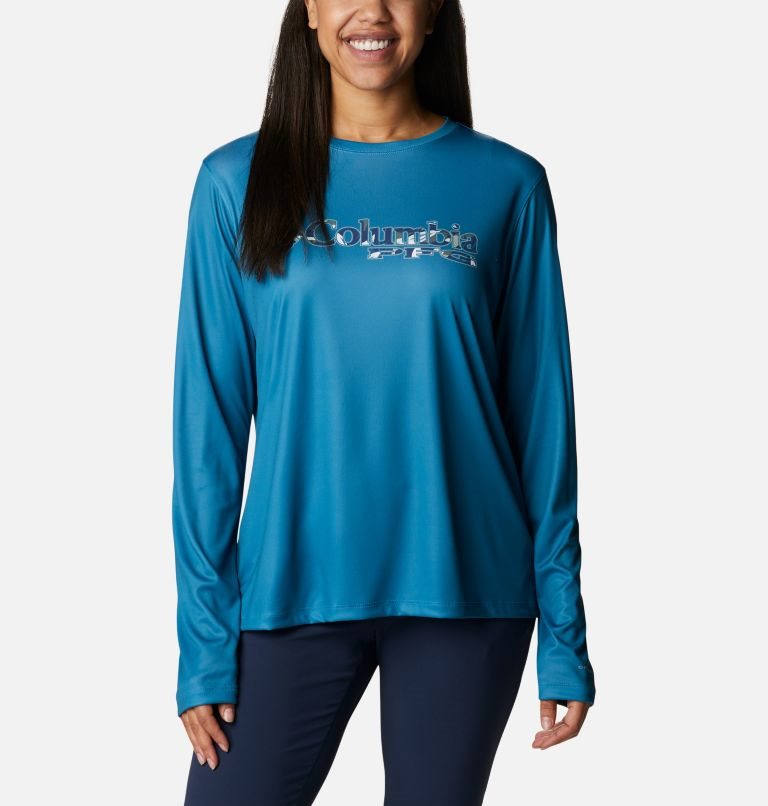 Hanorace Columbia PFG Tidal Tee Stacked Logo Long Sleeve Dama Turcoaz | RWSQM1A7Z