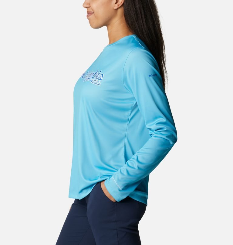 Hanorace Columbia PFG Tidal Tee Stacked Logo Long Sleeve Dama Turcoaz | ZNAZ978M0