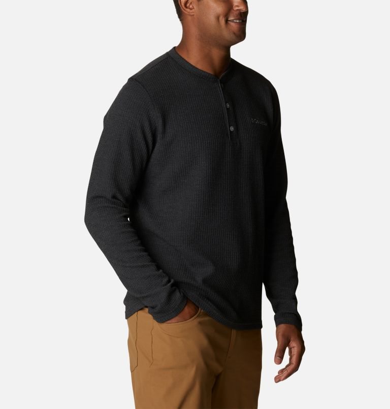 Hanorace Columbia Pine Peak Waffle Long Sleeve Henley Barbati Negrii | AKZSA8QM1