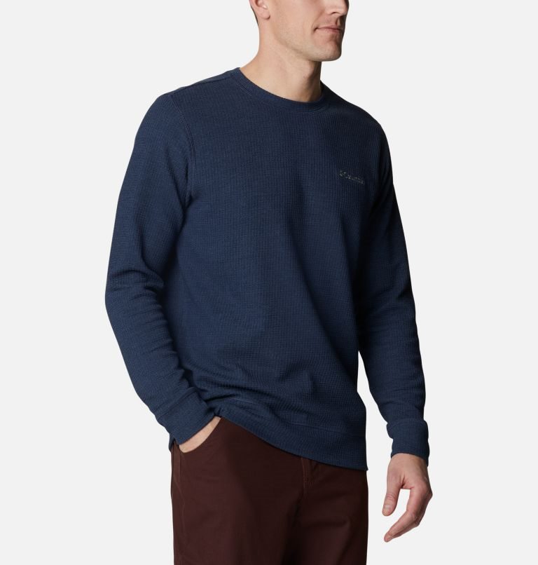 Hanorace Columbia Pine Peak Waffle Long Sleeve Crew Barbati Bleumarin | EQQ7AS19Z