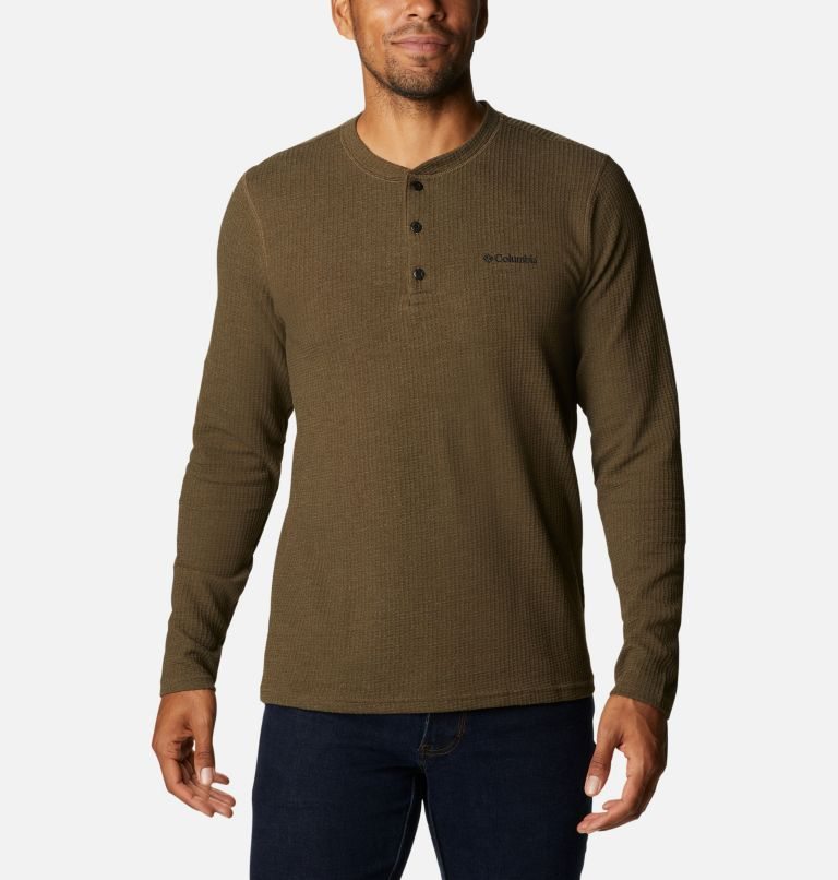 Hanorace Columbia Pine Peak Waffle Long Sleeve Henley Barbati Maro Inchis | NJ1Q8A07M