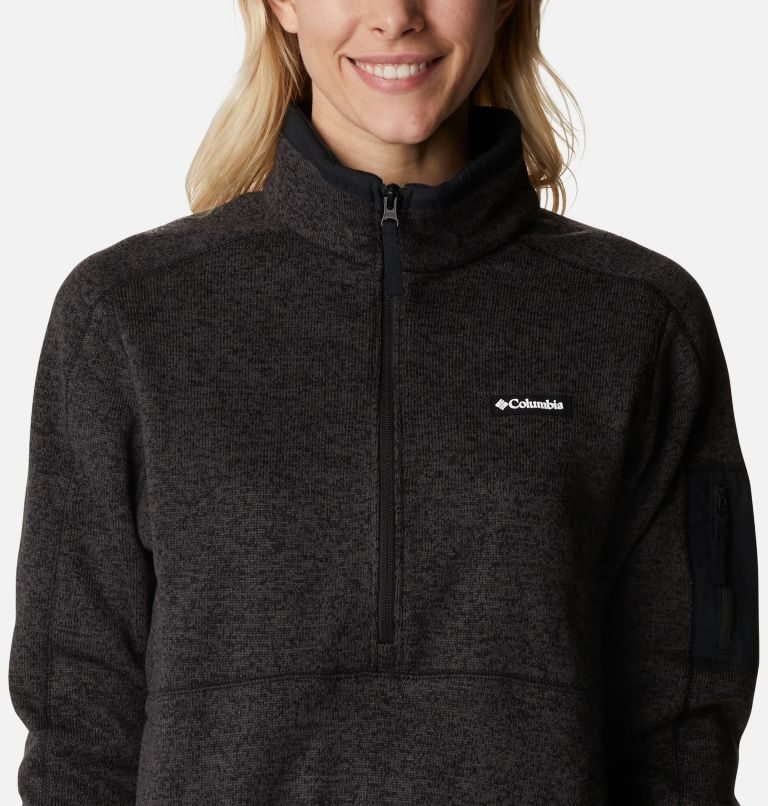 Hanorace Columbia Pulovere Weather Fleece Half Zip Dama Negrii | EV17A9MZS