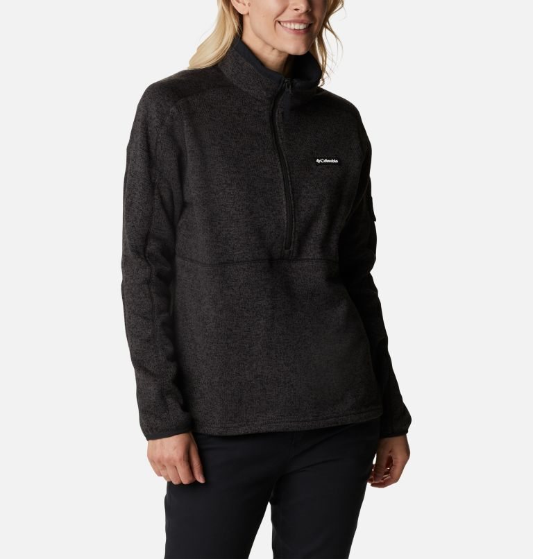 Hanorace Columbia Pulovere Weather Fleece Half Zip Dama Negrii | EV17A9MZS