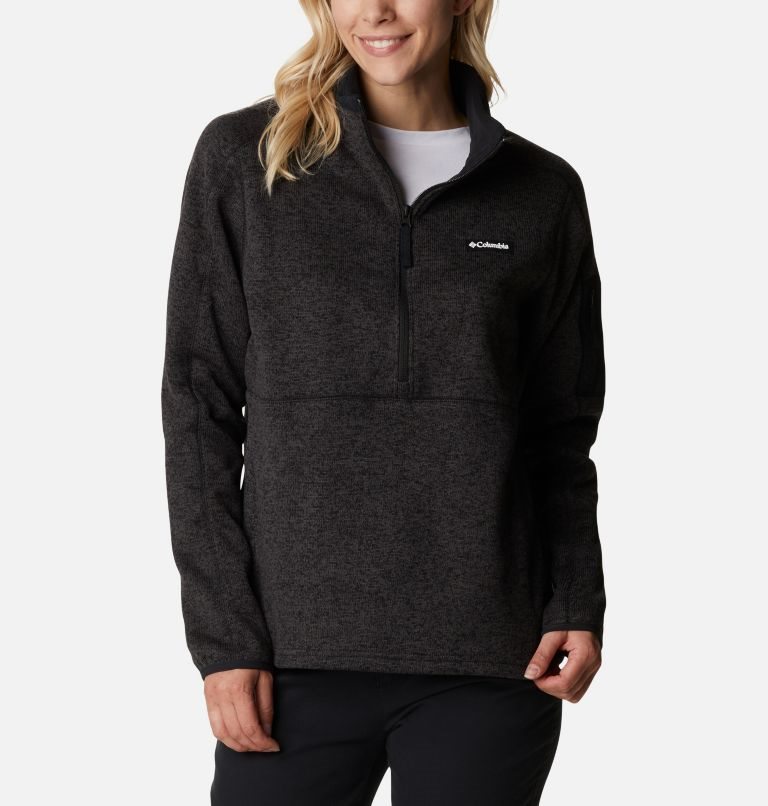 Hanorace Columbia Pulovere Weather Fleece Half Zip Dama Negrii | EV17A9MZS