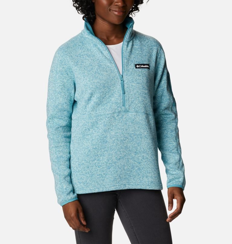 Hanorace Columbia Pulovere Weather Fleece Half Zip Dama Turcoaz | FPQ7809SZ