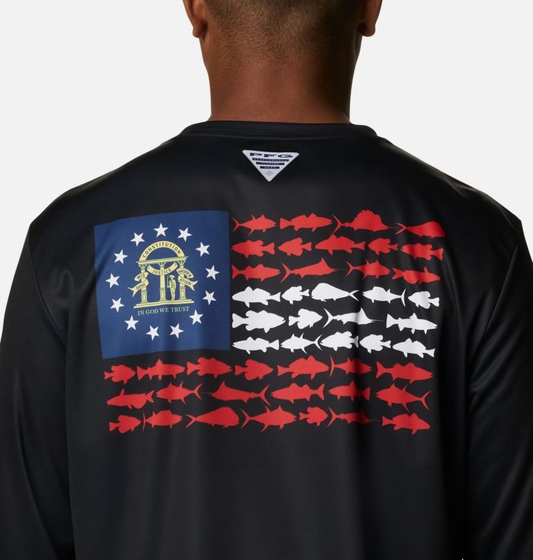 Hanorace Columbia Terminal Tackle PFG Fish Flag Long Sleeve Barbati Negrii | EXSZQ71M9