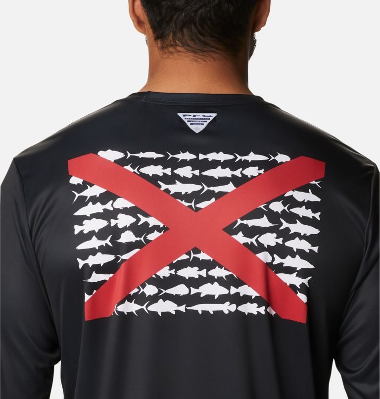 Hanorace Columbia Terminal Tackle PFG Fish Flag Long Sleeve Barbati Negrii | LOMZ78AS0