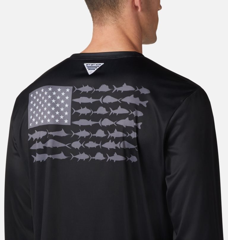 Hanorace Columbia Terminal Tackle PFG Fish Flag Long Sleeve Barbati Negrii | PH8M70A19