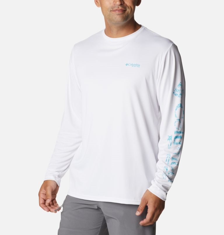 Hanorace Columbia Terminal Tackle PFG Logo Print Long Sleeve Barbati Albi | VL8ZA71M0