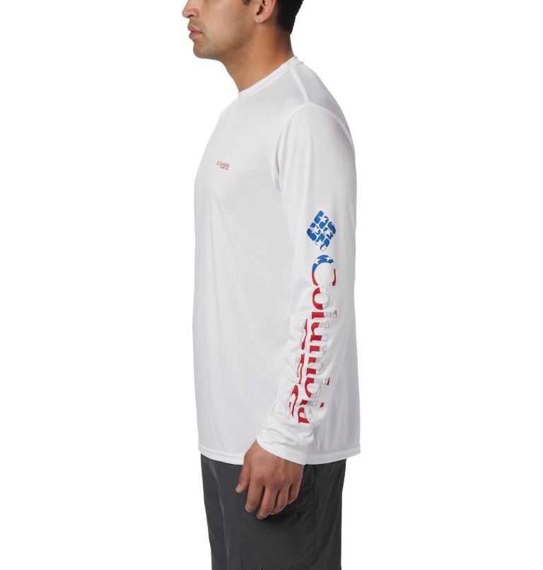 Hanorace Columbia Terminal Tackle PFG Logo Print Long Sleeve Barbati Albi | WHM79Z01S