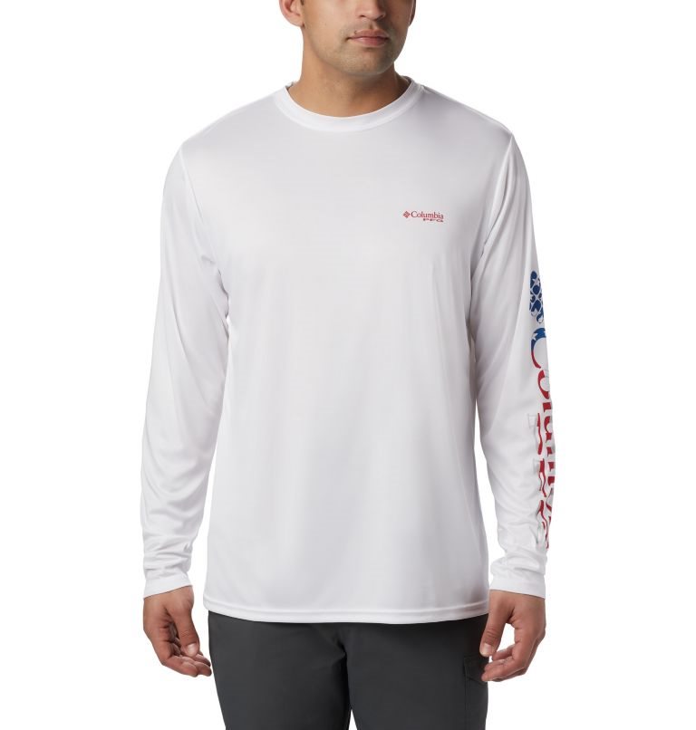 Hanorace Columbia Terminal Tackle PFG Logo Print Long Sleeve Barbati Albi | WHM79Z01S