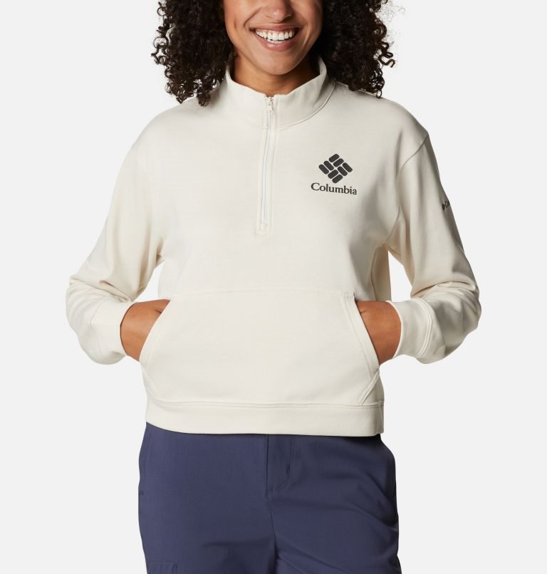 Hanorace Columbia Trek French Terry Half Zip Dama Albi | HOMZA097S