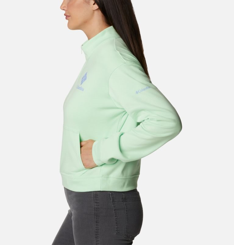 Hanorace Columbia Trek French Terry Half Zip Dama Verde Menta | HYA1Q09Z7