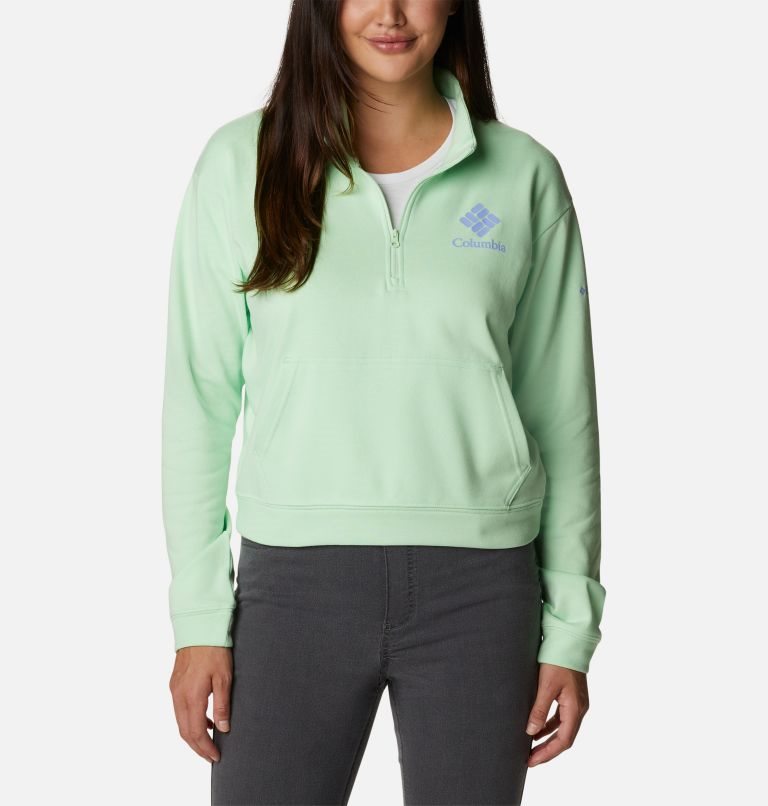 Hanorace Columbia Trek French Terry Half Zip Dama Verde Menta | HYA1Q09Z7