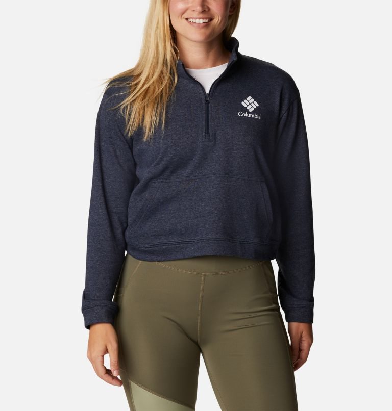 Hanorace Columbia Trek French Terry Half Zip Dama Bleumarin | IUA8Z19MQ