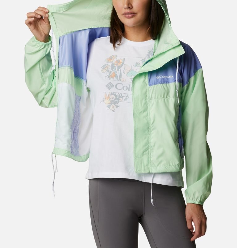 Jacheta Columbia Flash Challenger Cropped Windbreaker Dama Verde Menta | BR9MQ8Z1A