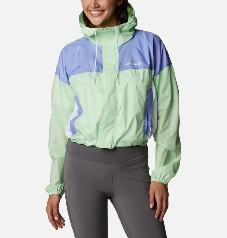 Jacheta Columbia Flash Challenger Cropped Windbreaker Dama Verde Menta | BR9MQ8Z1A