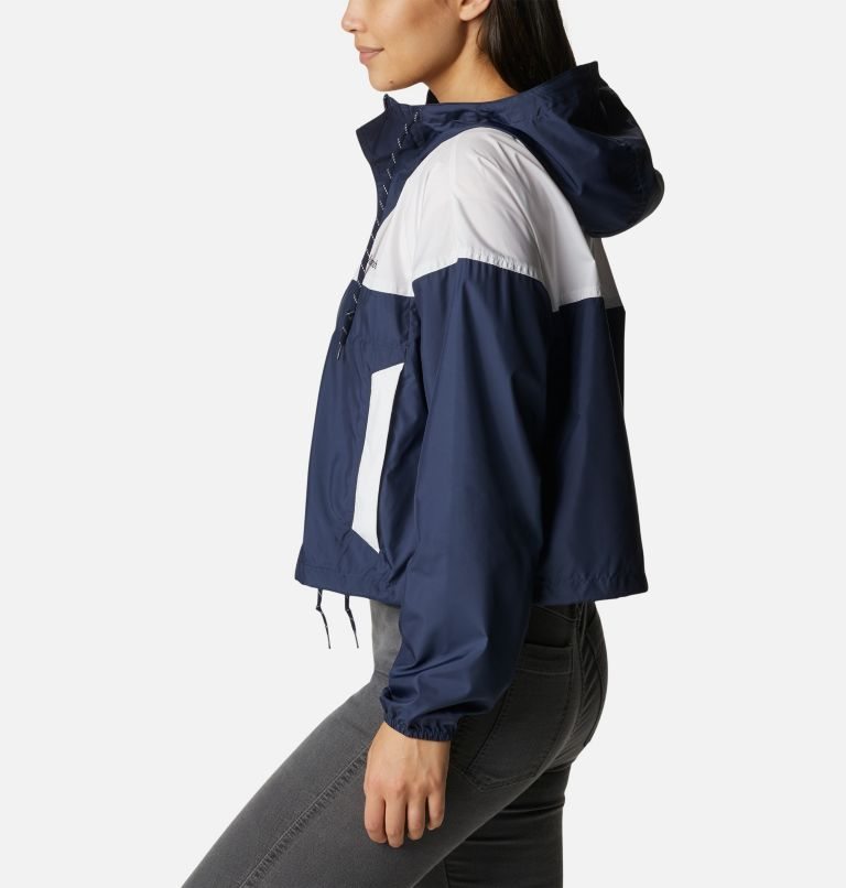 Jacheta Columbia Flash Challenger Cropped Windbreaker Dama Bleumarin Albi | EJ87SA9Z0