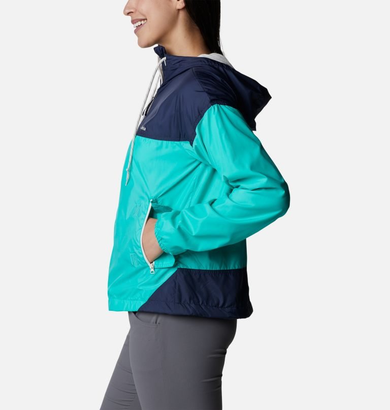 Jacheta Columbia Flash Challenger Fleece Captusite Windbreaker Dama Turcoaz Bleumarin | KBSA0ZM71