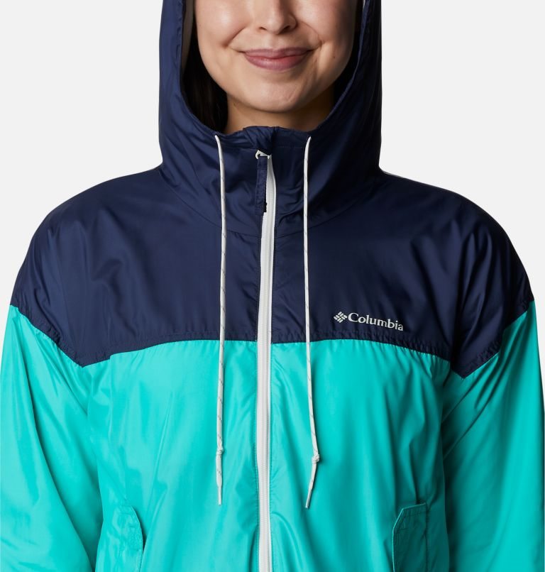 Jacheta Columbia Flash Challenger Fleece Captusite Windbreaker Dama Turcoaz Bleumarin | KBSA0ZM71