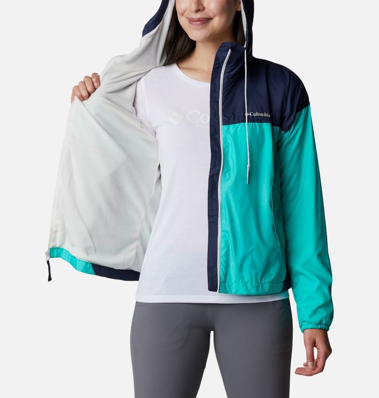 Jacheta Columbia Flash Challenger Fleece Captusite Windbreaker Dama Turcoaz Bleumarin | KBSA0ZM71