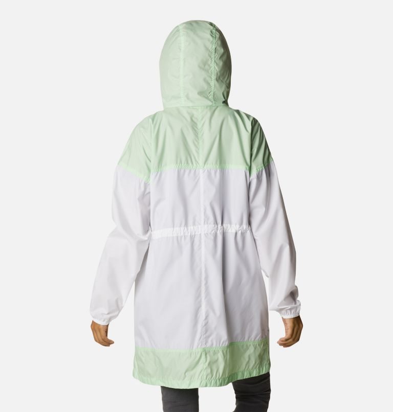 Jacheta Columbia Flash Challenger Long Windbreaker Dama Albi Verde Menta | IL9M0AQZ7